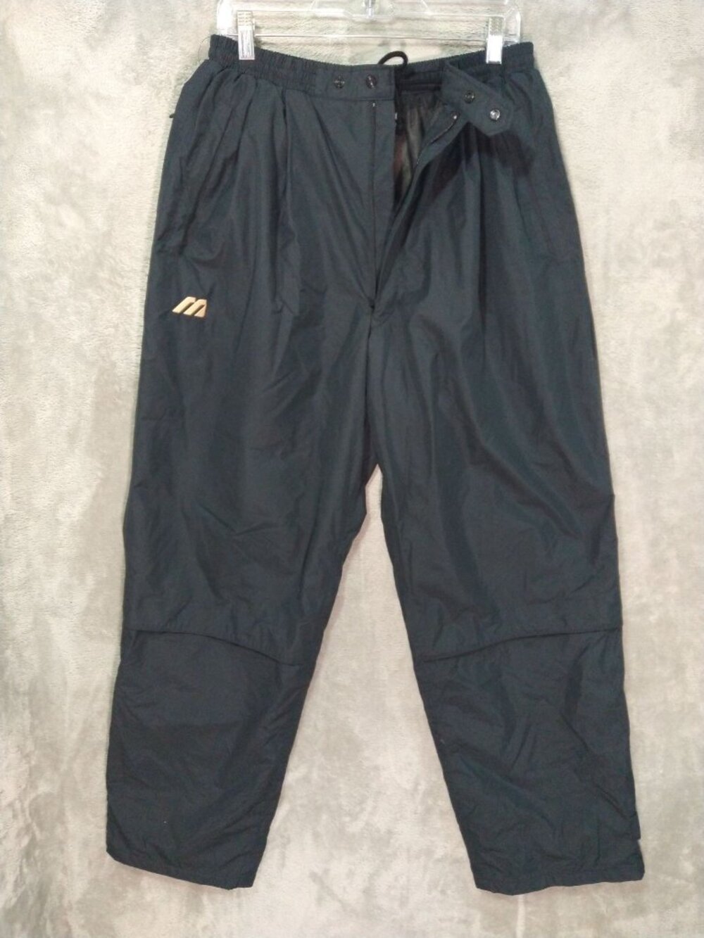 Mizuno Wind Pants Mens XL Black Performance Athletic Track Lined Straight Leg